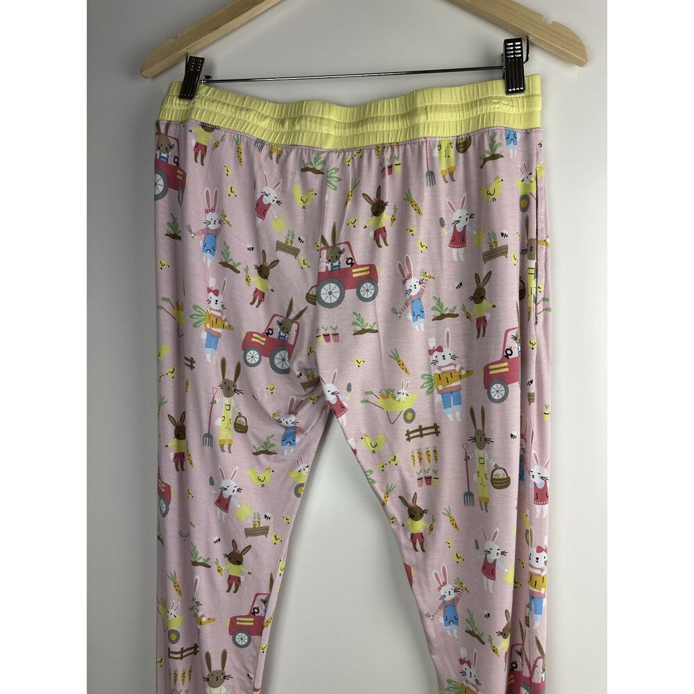 Little Sleepies Hop to it Bunny Pajama Pants Bamboo Pink Bunnies Women’s Small - Picture 8 of 10